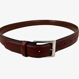 PERRY ELLIS Leather Belt in Brown Men's Size 34 Waist